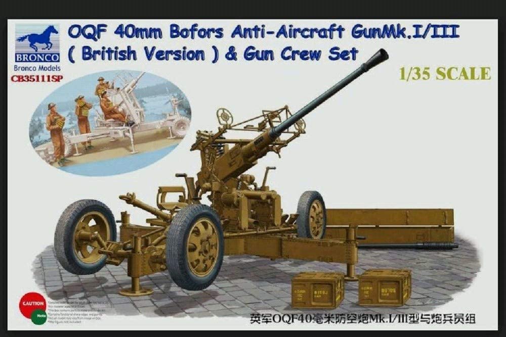 OQF 40mm Bofors Anti-Aircraft Gun Mk.I/III (British) & Gun Crew Set 1:35