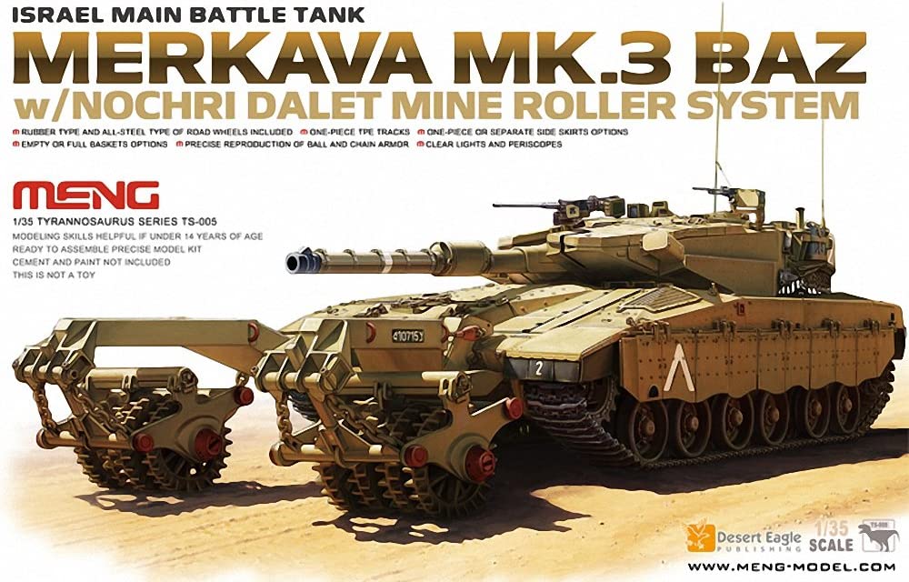 Israeli MBT Merkava Mk.3 BAZ w/Nochri Dalet Mine Roller System 1:35