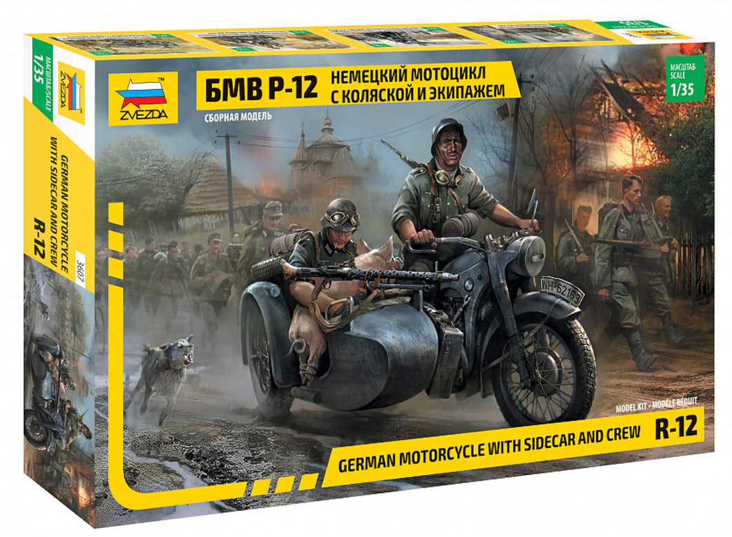 German Motorcycle With Sidecar and Crew 1:35