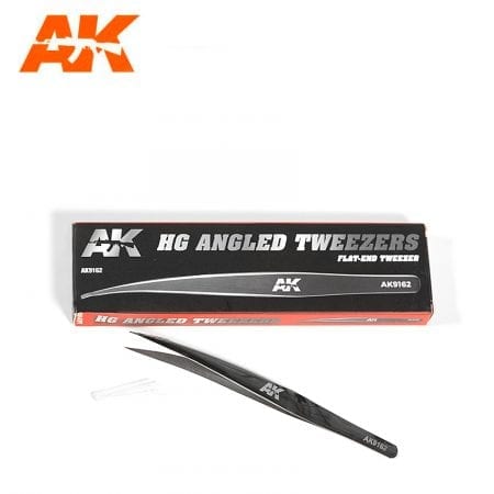 HG Angled Tweezers (Flat End) Ak9162