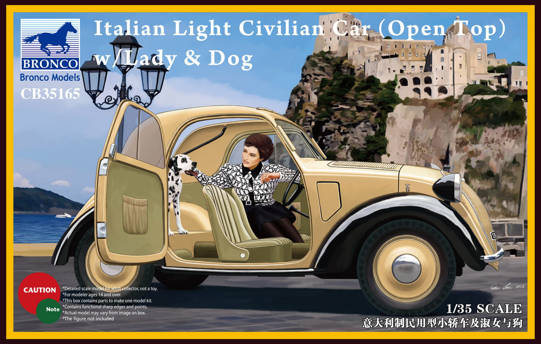 Italian Light Civilian Car w/Lady and Dog 1:35