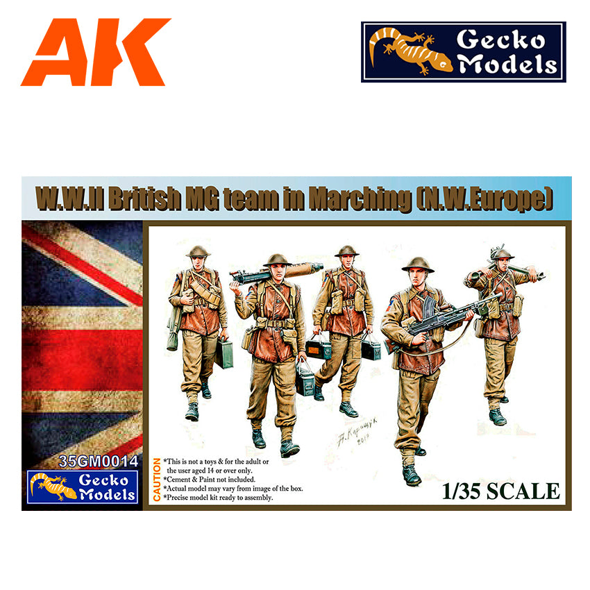 WWII British MG Team Marching (NW Europe) 1:35