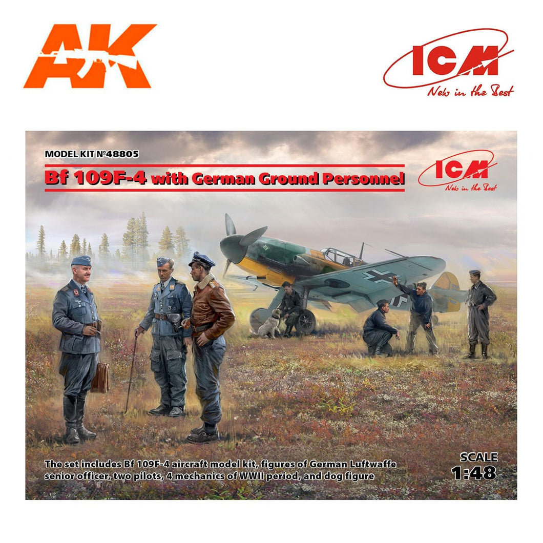 Bf 109F-4 with German Ground Personnel  1:48