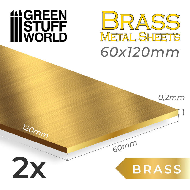BRASS Metal sheets - 60x120mm (Pack x2)