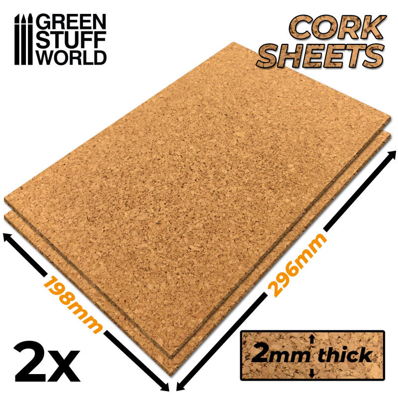 Cork Sheets x2 2mm