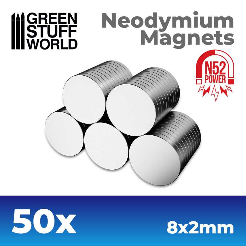 Neodymium Magnets 8x2mm - SET x50 (N52)