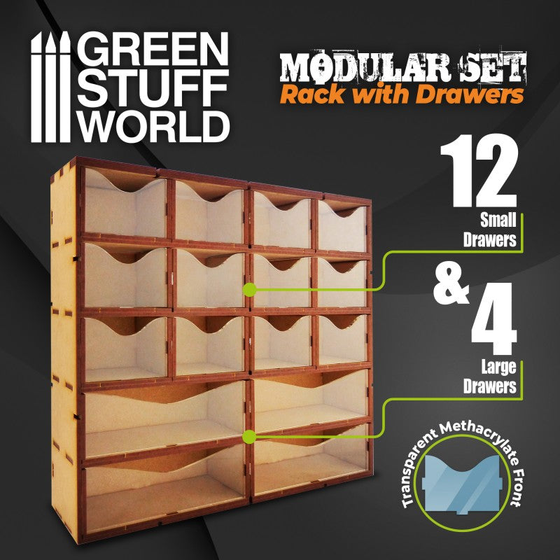 Modular Set Vertical Rack with Drawers