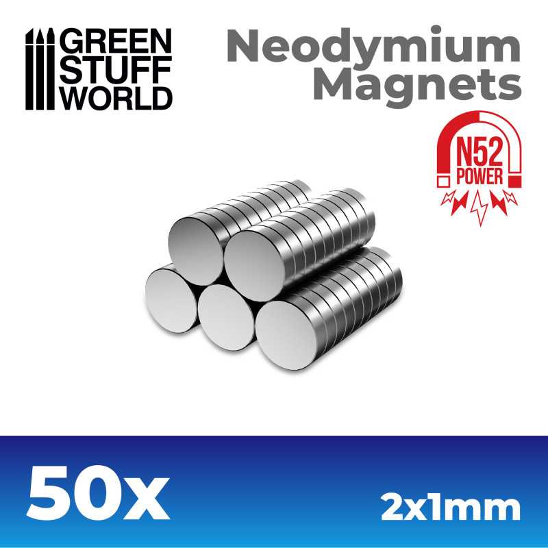Neodymium Magnets 2x1mm - SET x50 (N52)