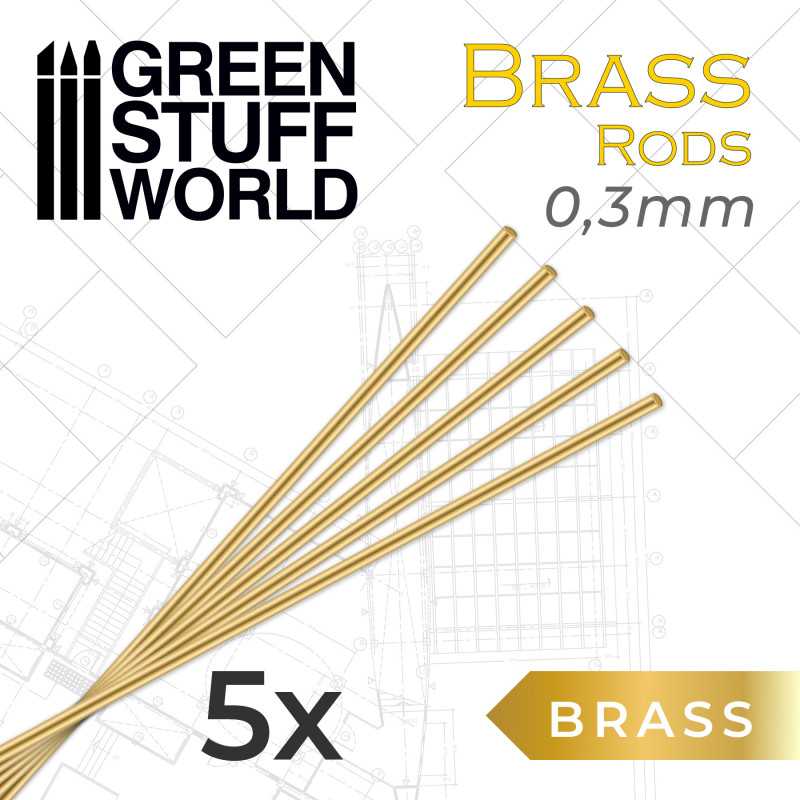 Round Brass Rods 0.3mm PACKx5