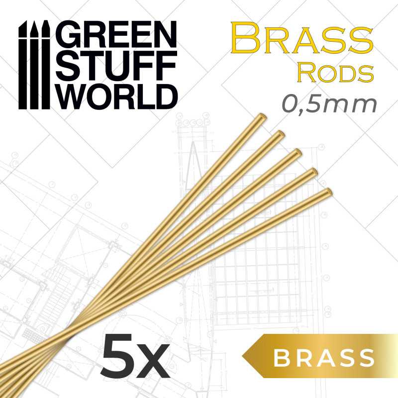 Round Brass Rods 0.5mm PACKx5