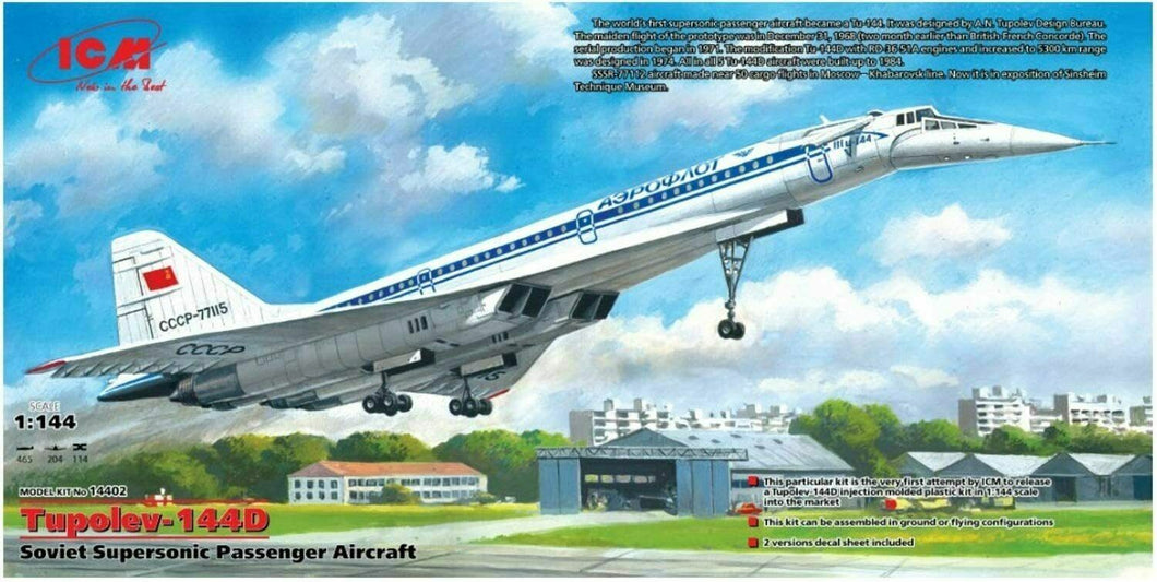 Tupolev-144 D Soviet Supersonic Aircraft 1:144