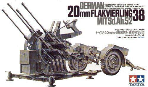 German 20mm Flakvierling 38 mit Sd.Ah.52 1:35