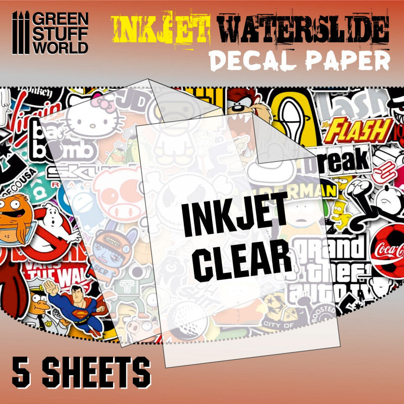 INKJET Waterslide Decal A4-CLEAR (packx5)