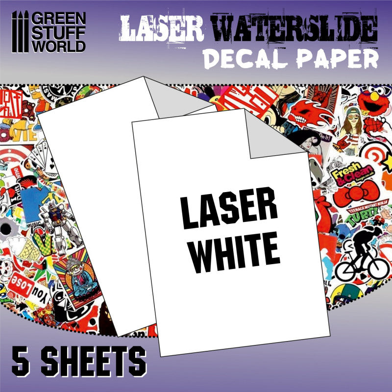INKJET Waterslide Decal A4-WHITE (packx5)