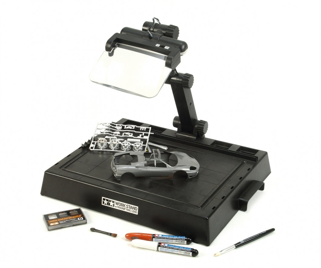 Work Stand with Magnifying Lens